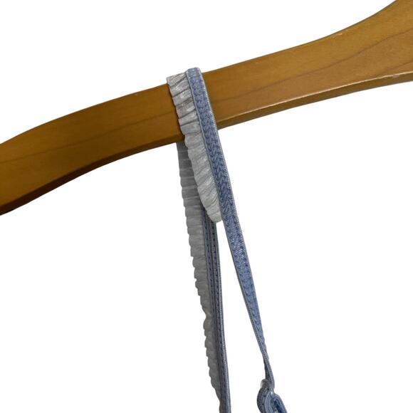 Secret Treasures Y2K Babydoll Slip Dress Ruffle Straps Blue Lace Nighty Sequin L - Picture 8 of 9